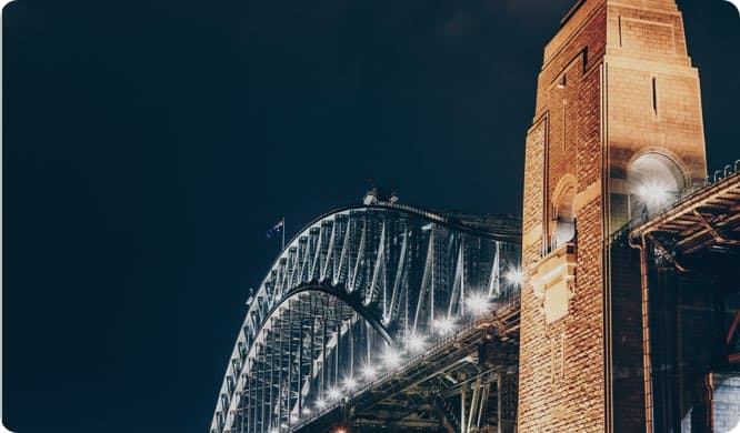 Sydney bridge by night